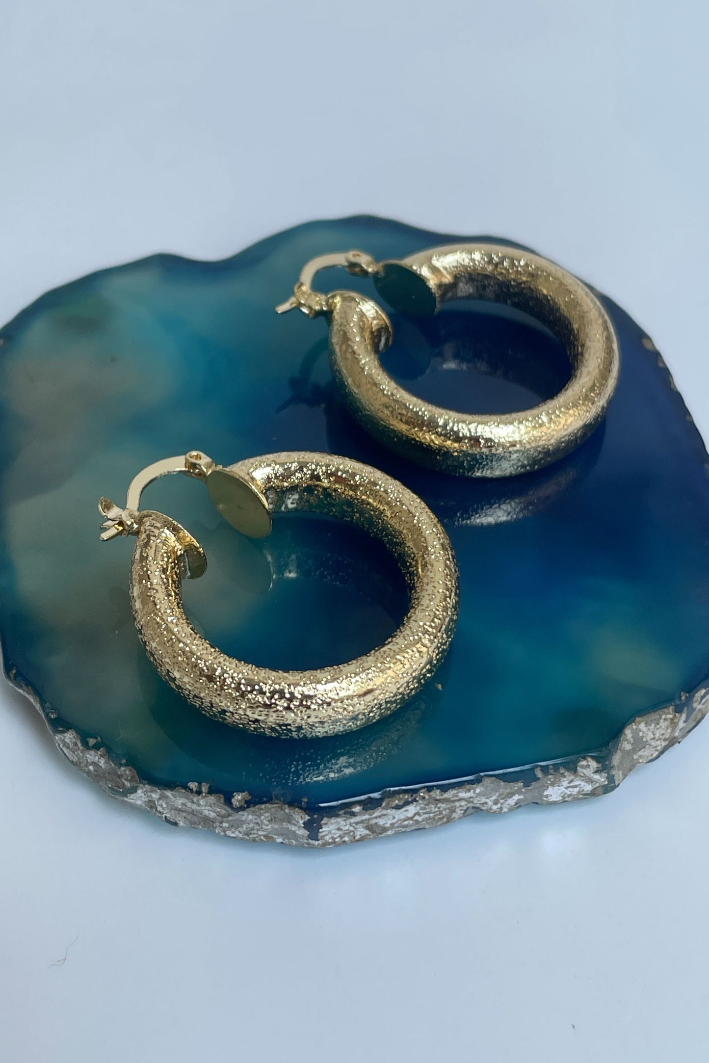 Gilded Textured Hoops