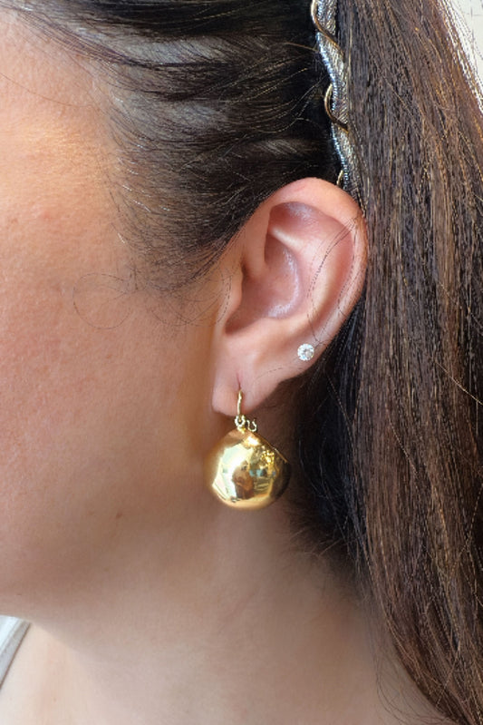 Gold Finish Shiny Globe Studs