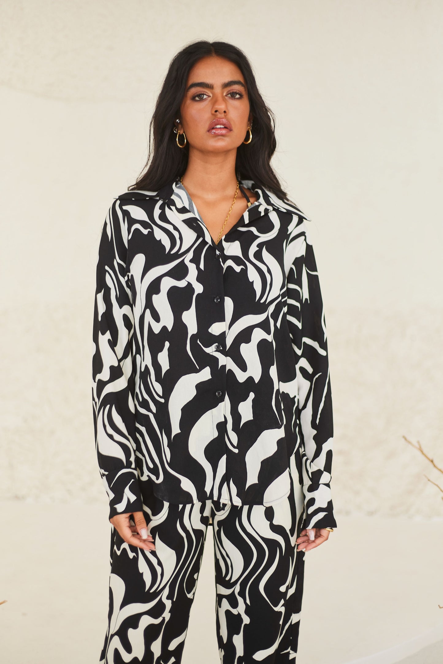 Abstract Printed Shirt & Pants Set