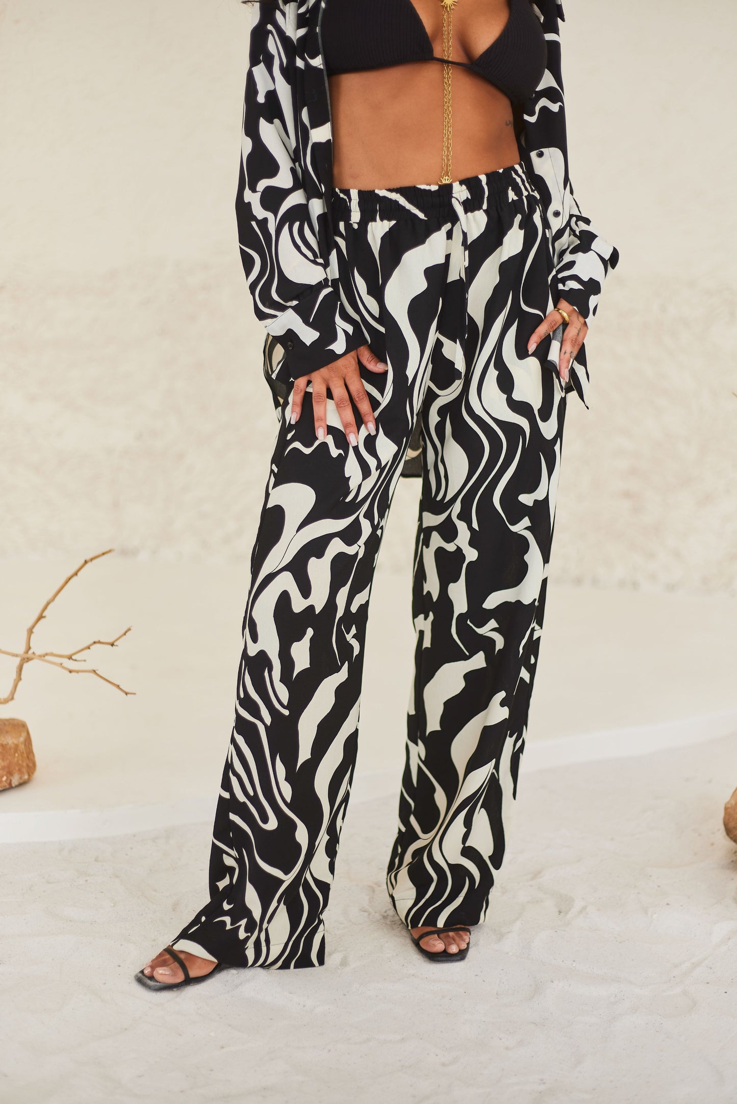 Abstract Printed Shirt & Pants Set