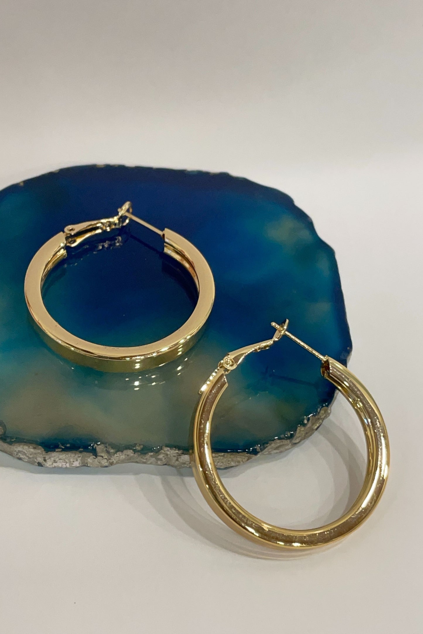 Polished Gold Hoops