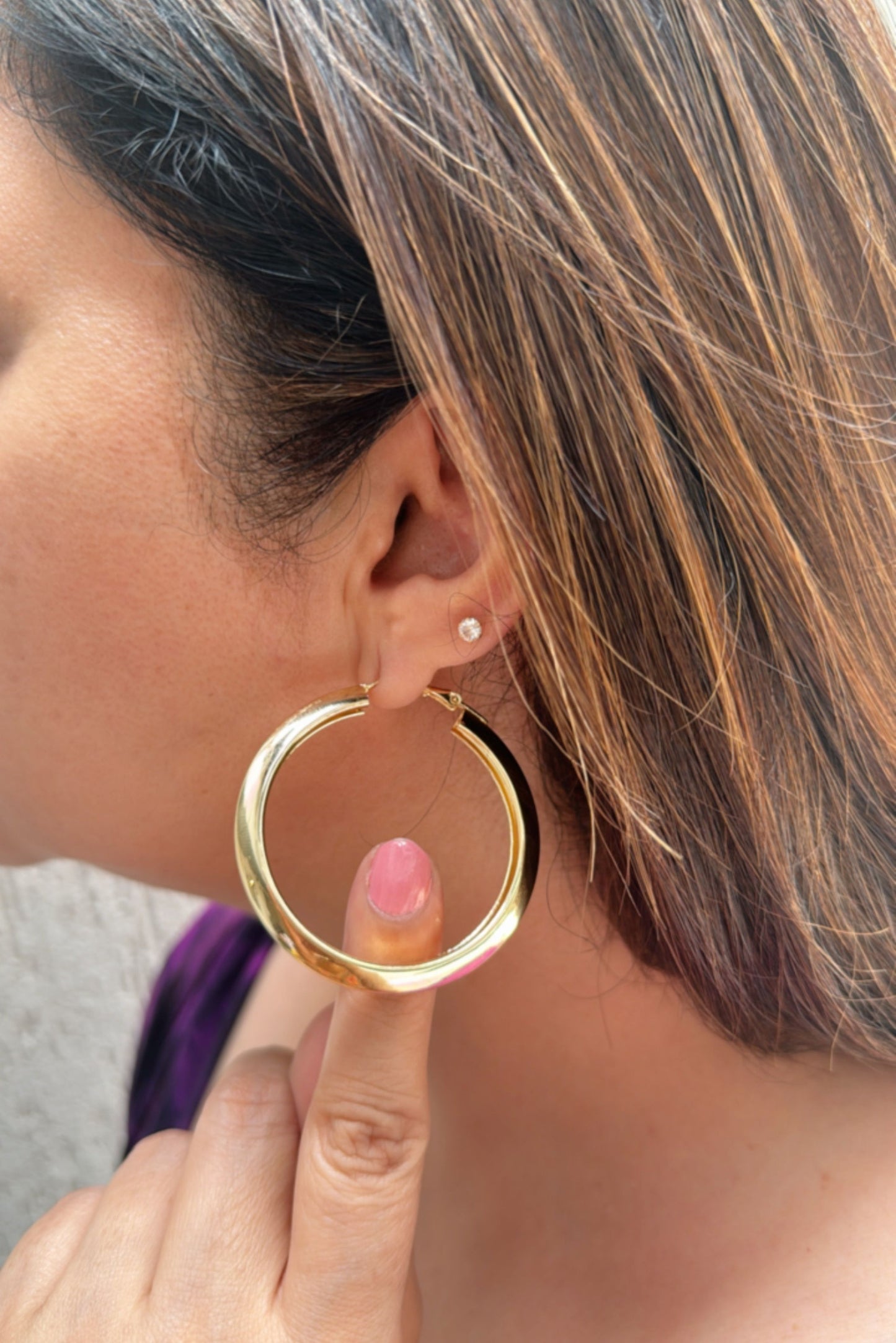 Polished Gold Hoops
