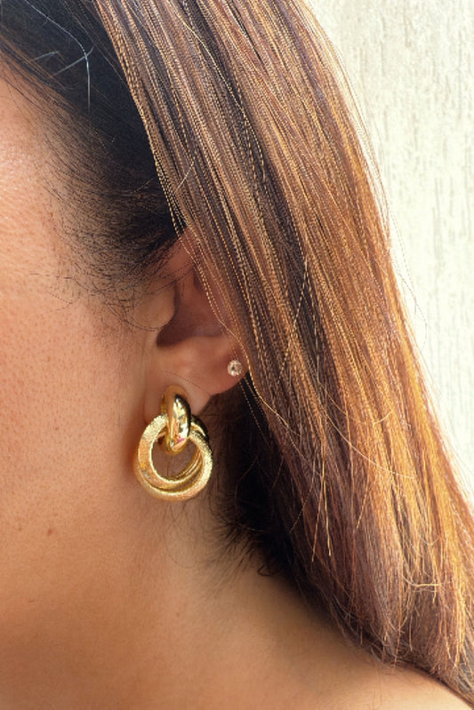 Gold Finished Interloop Studs