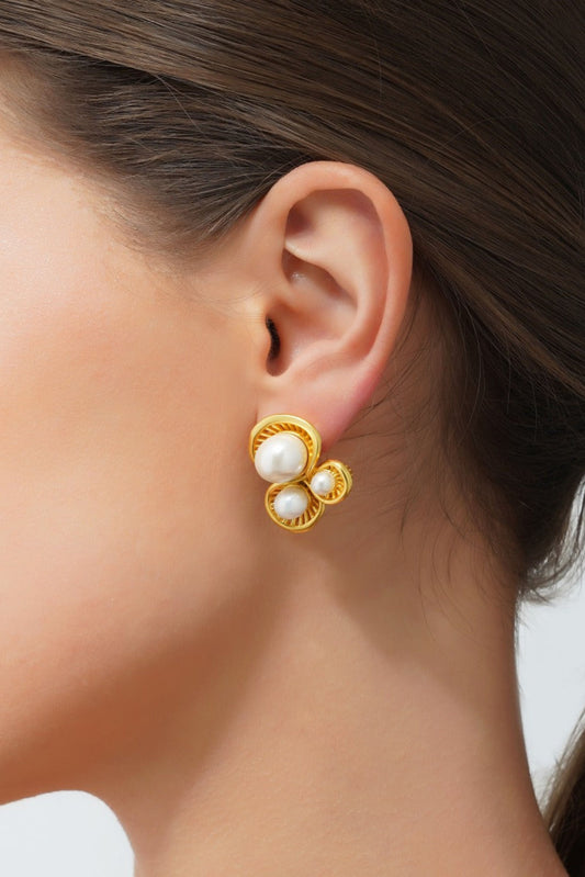 Power Pearl Stud Earrings