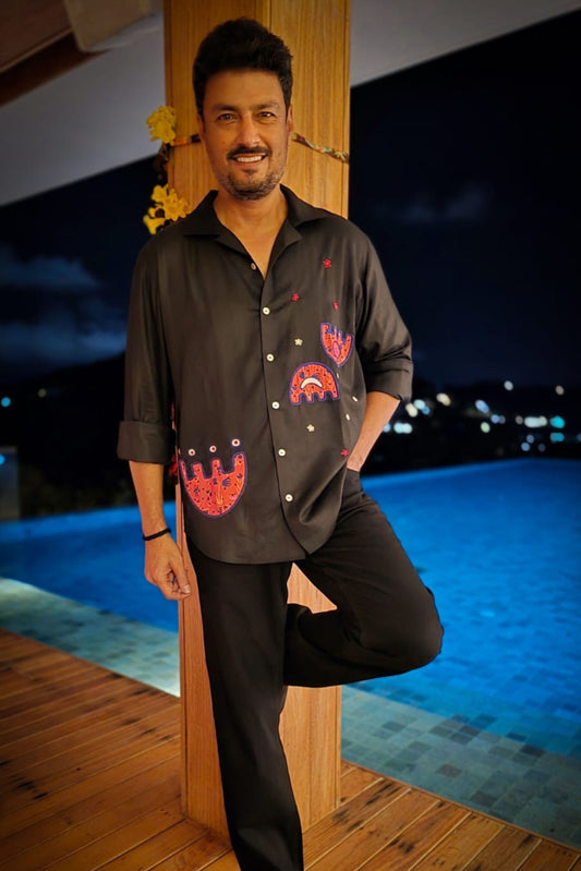 Charcoal Patchwork Shirt