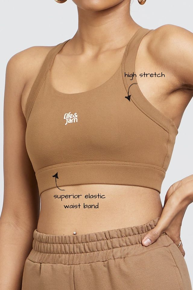 Back Hooks Freedom Sports Bra - Mountain Tan