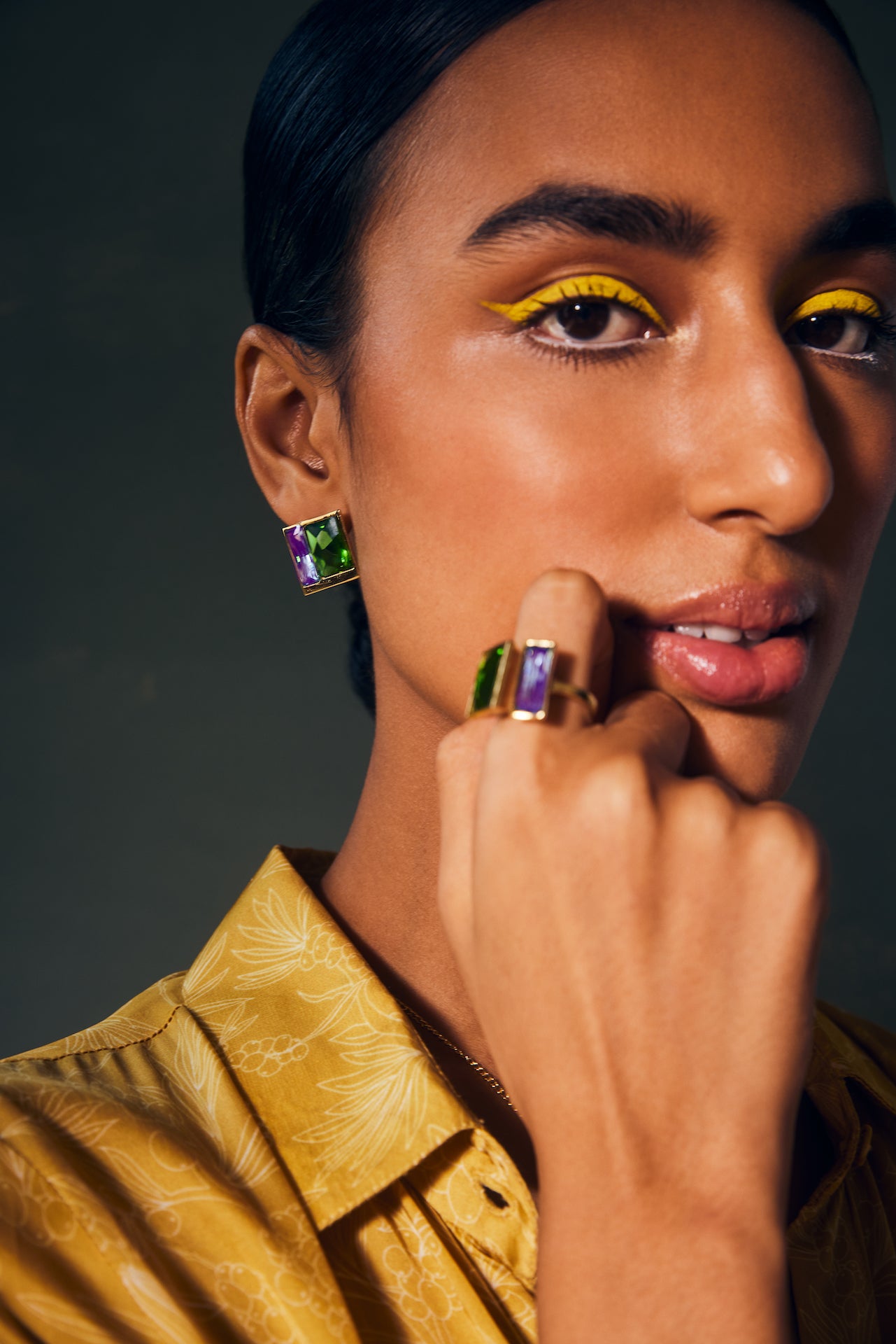 STELLAR CRYSTAL RING - FERN & LAVENDER