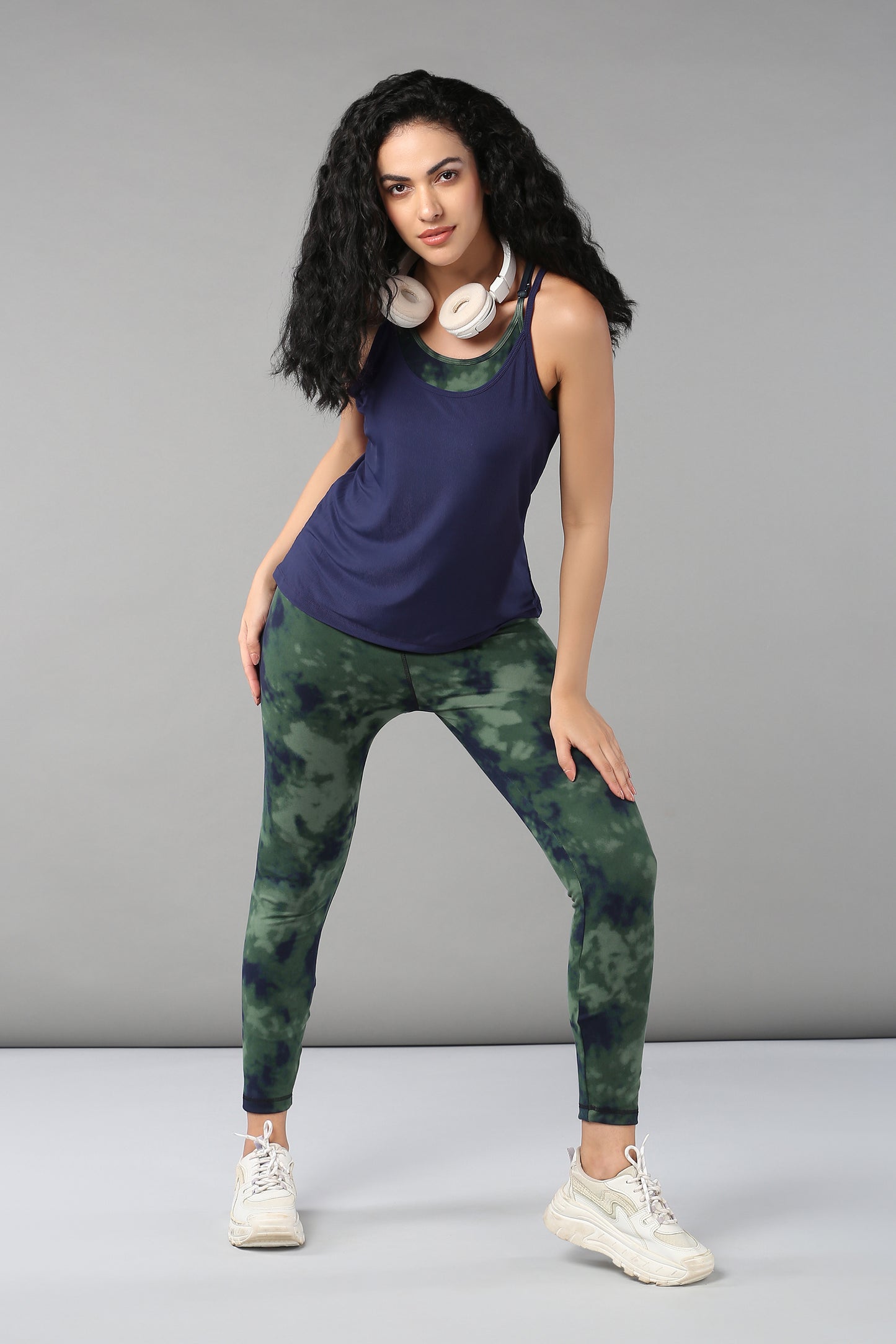 Tie and Dye Bra T-Shirt With Leggings