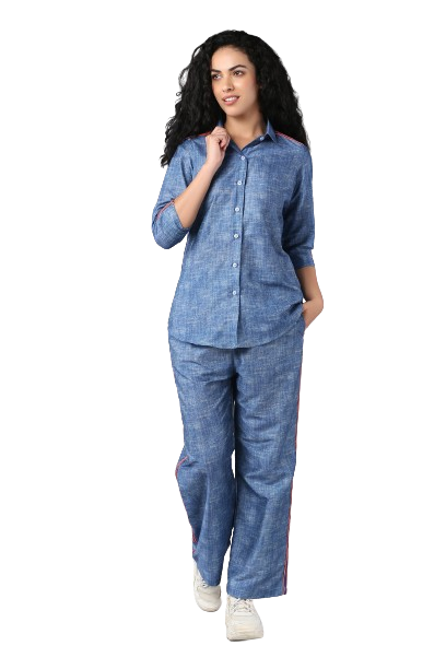 Denim Linen Co-Ord Set