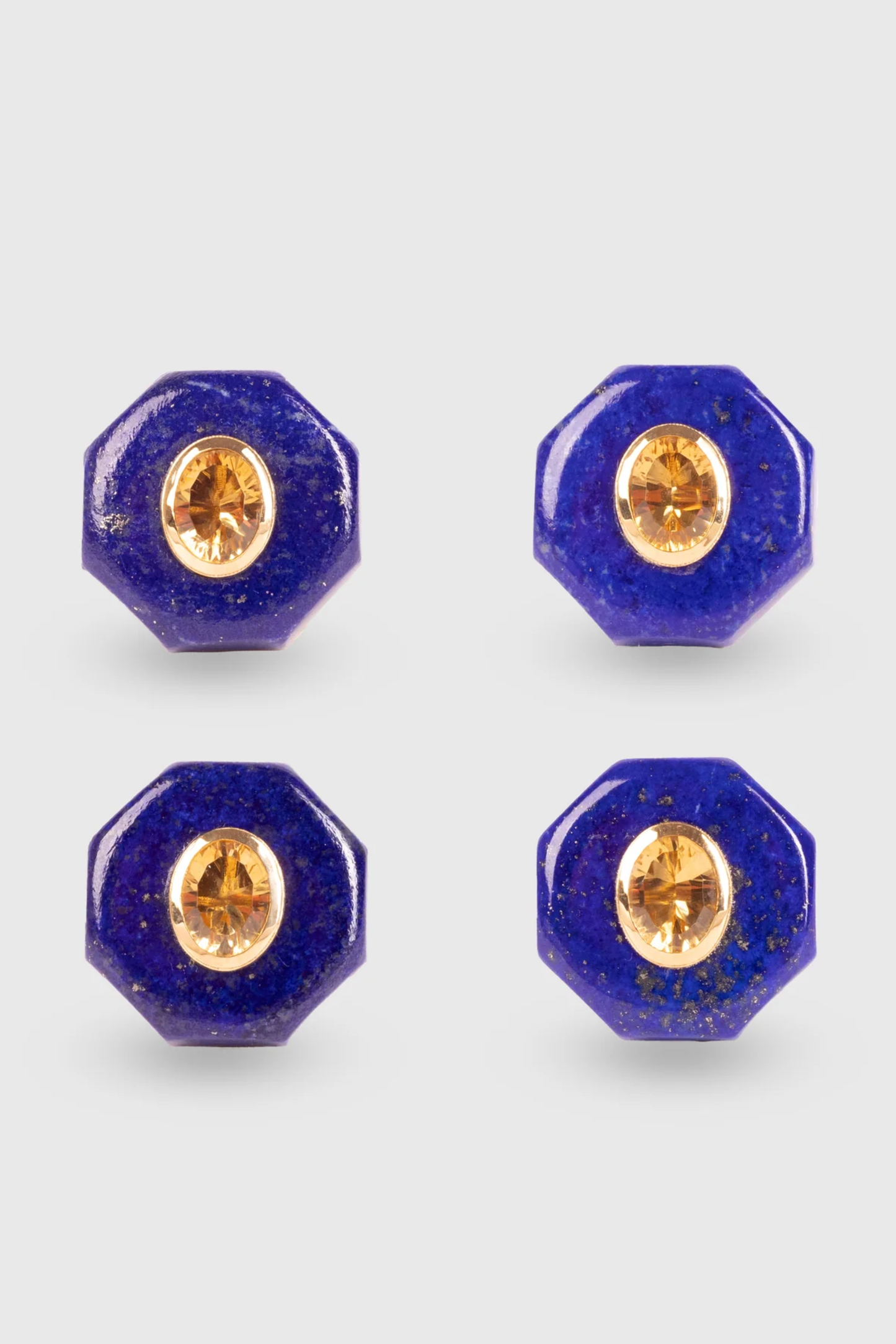Genesis Ring - Lapis Lazuli Hexagon & Citrine Oval