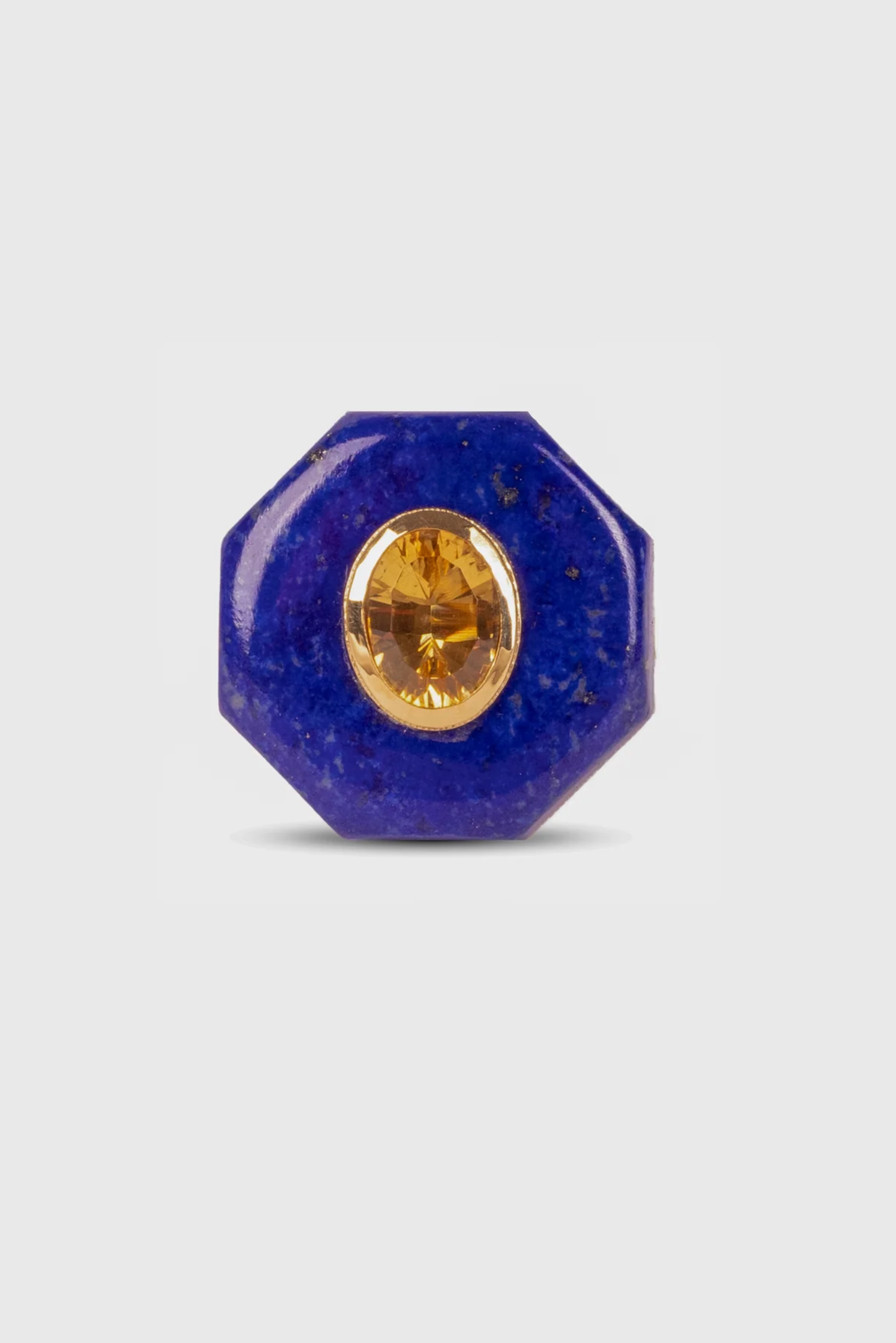 Genesis Ring - Lapis Lazuli Hexagon & Citrine Oval