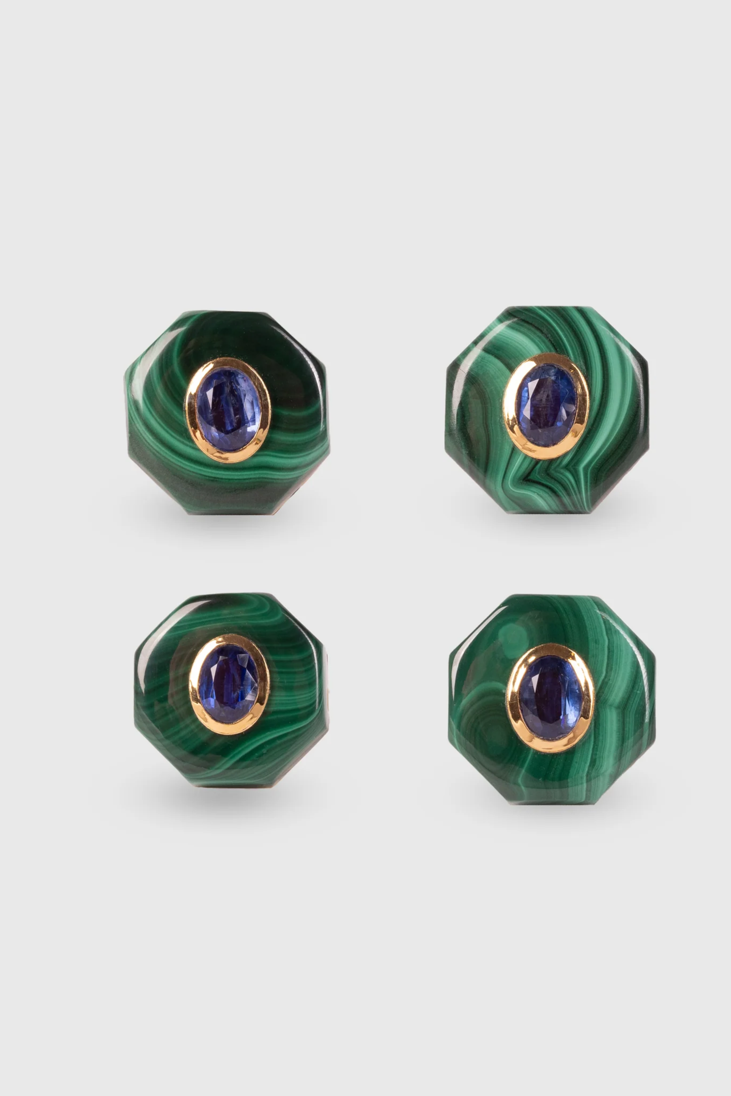Genesis Ring - Malachite Hexagon & Kyanite Oval