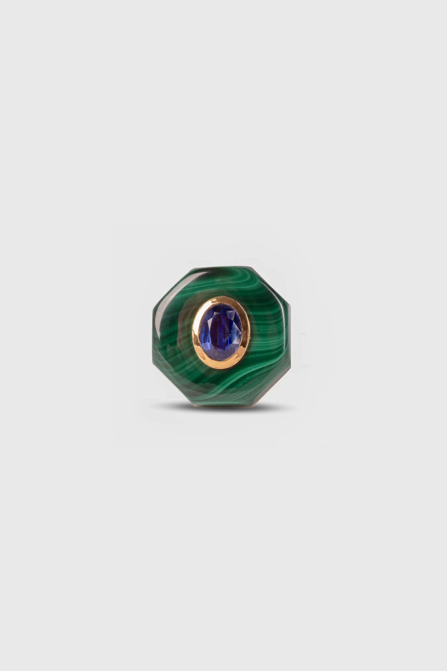 Genesis Ring - Malachite Hexagon & Kyanite Oval
