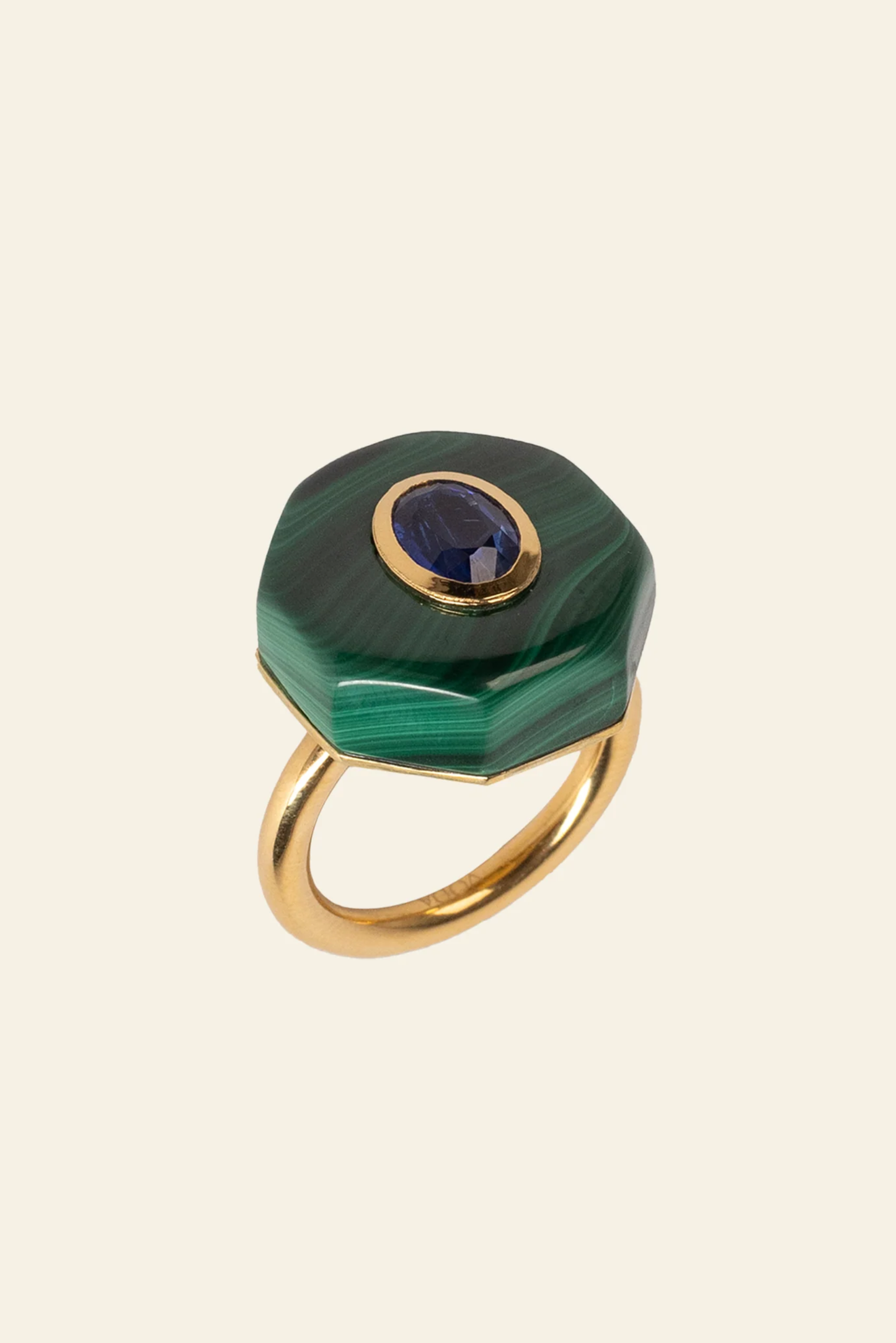 Genesis Ring - Malachite Hexagon & Kyanite Oval