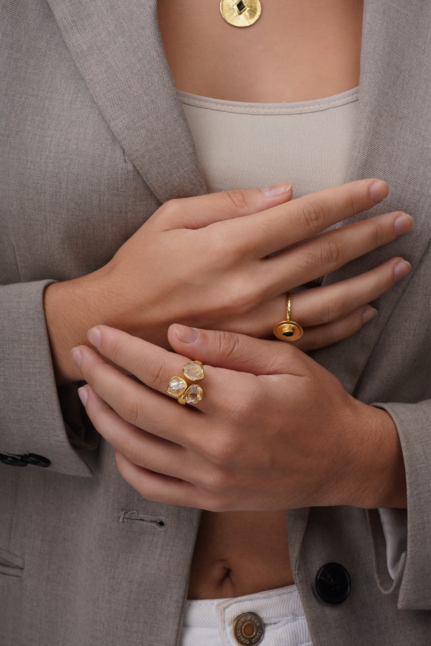 Arcane Ring - Herkimer Crystal Raw