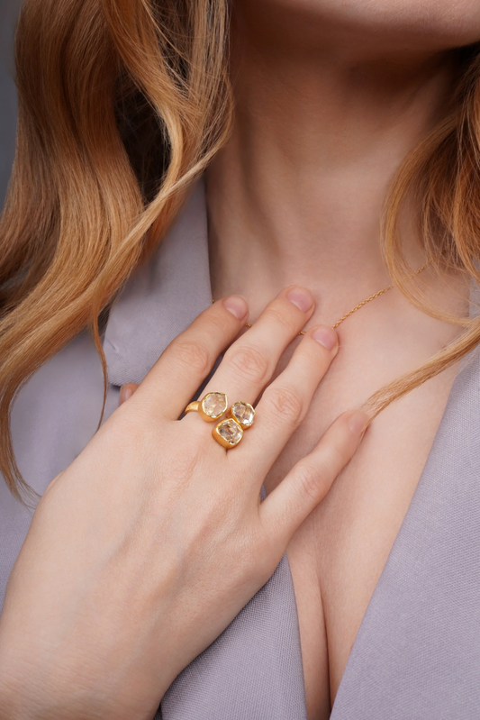 Arcane Ring - Herkimer Crystal Raw