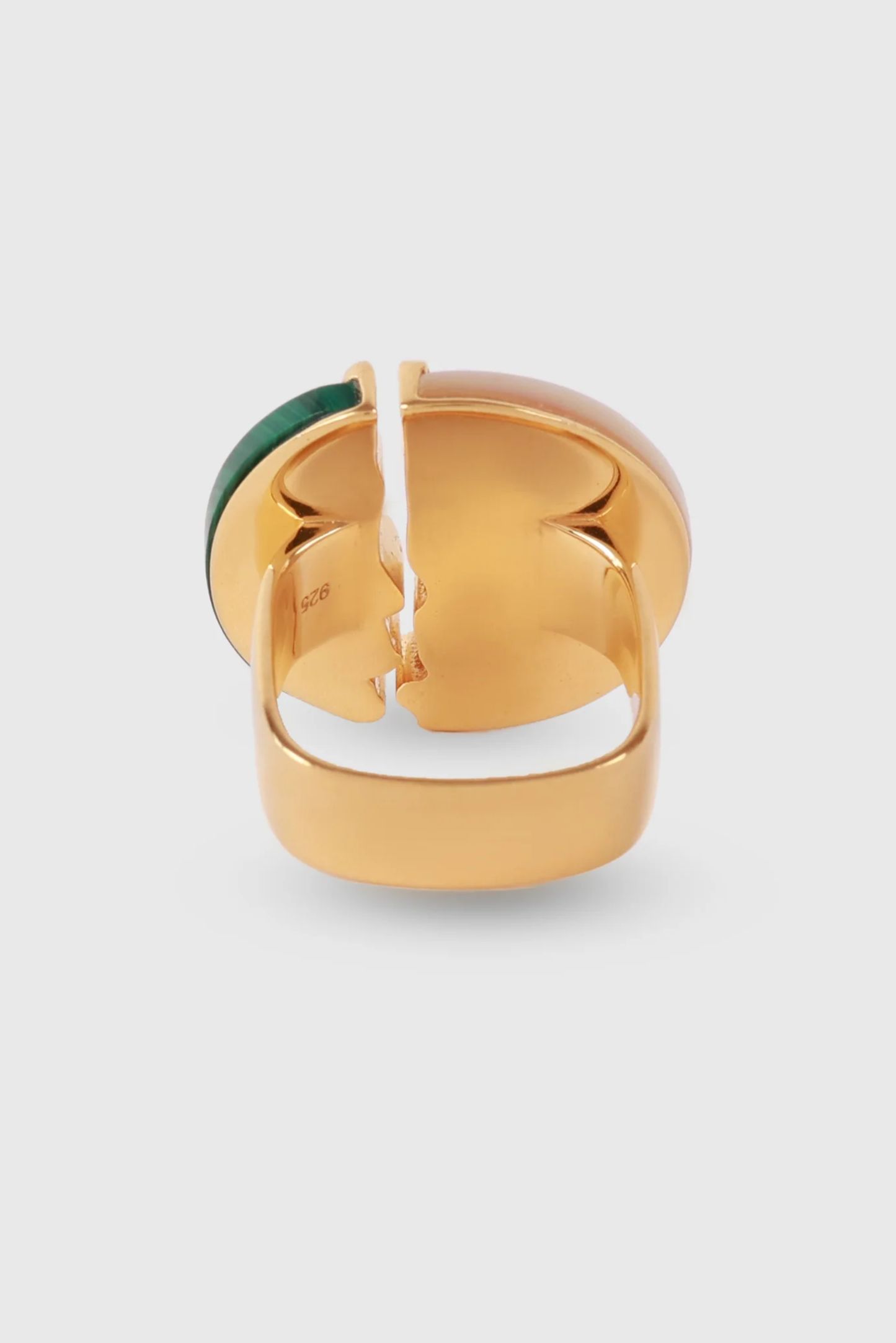 Luna Ring - Mother of Pearl and Malachite