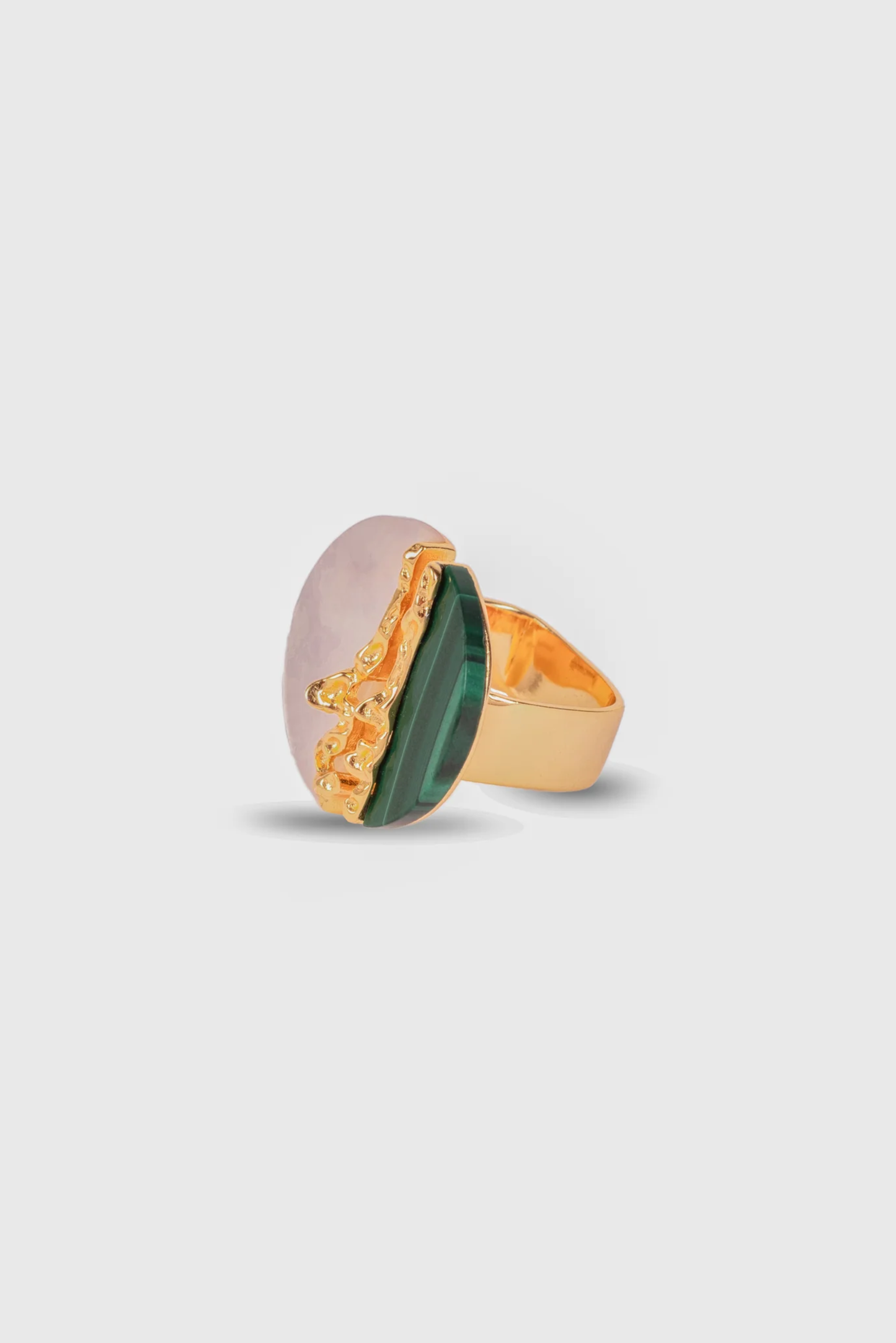 Luna Ring - Mother of Pearl and Malachite