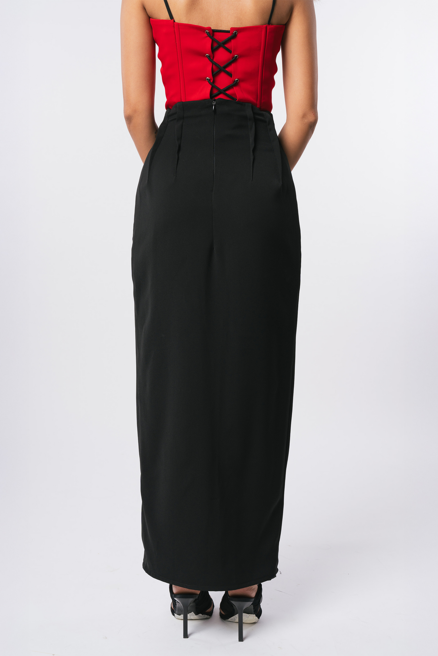 Black Zip down midi