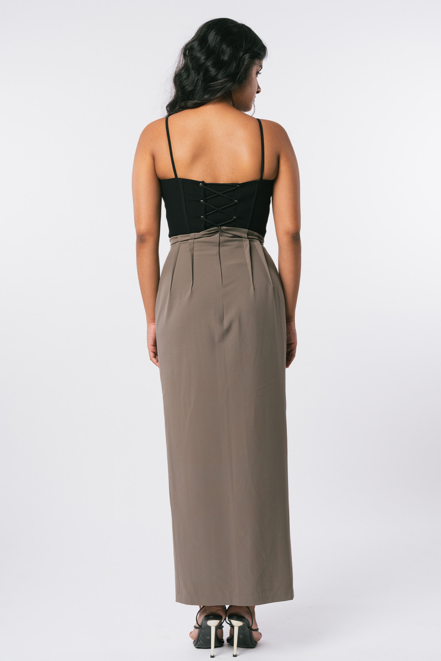 Grey Zip Down Midi