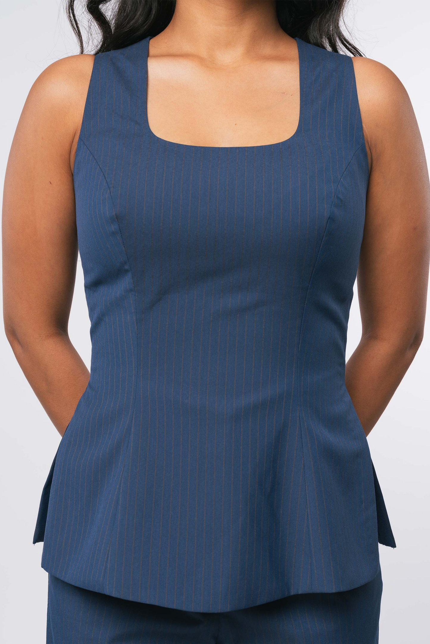 Blue Pinstripe Top