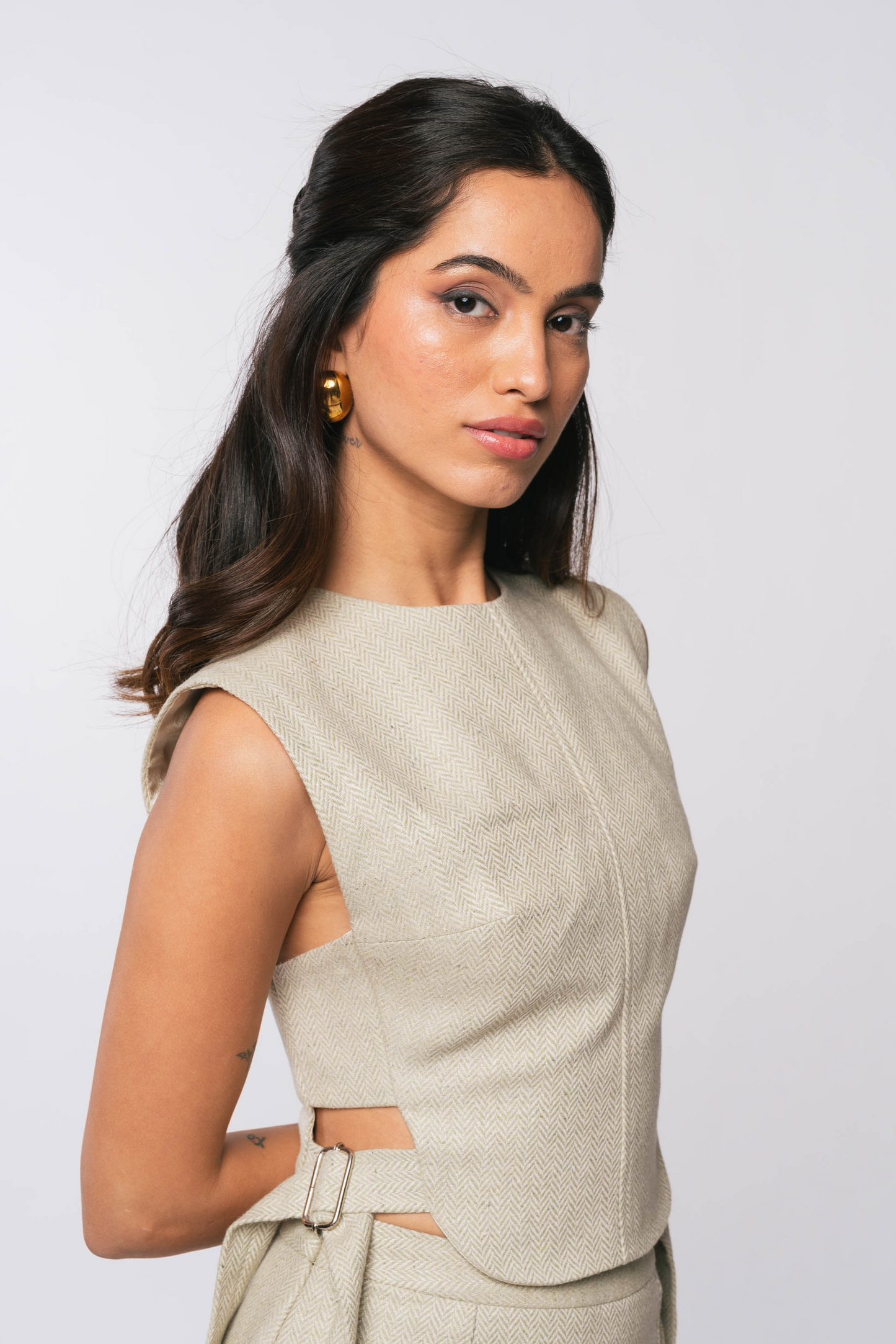 Buckled Chic Pistachio Top