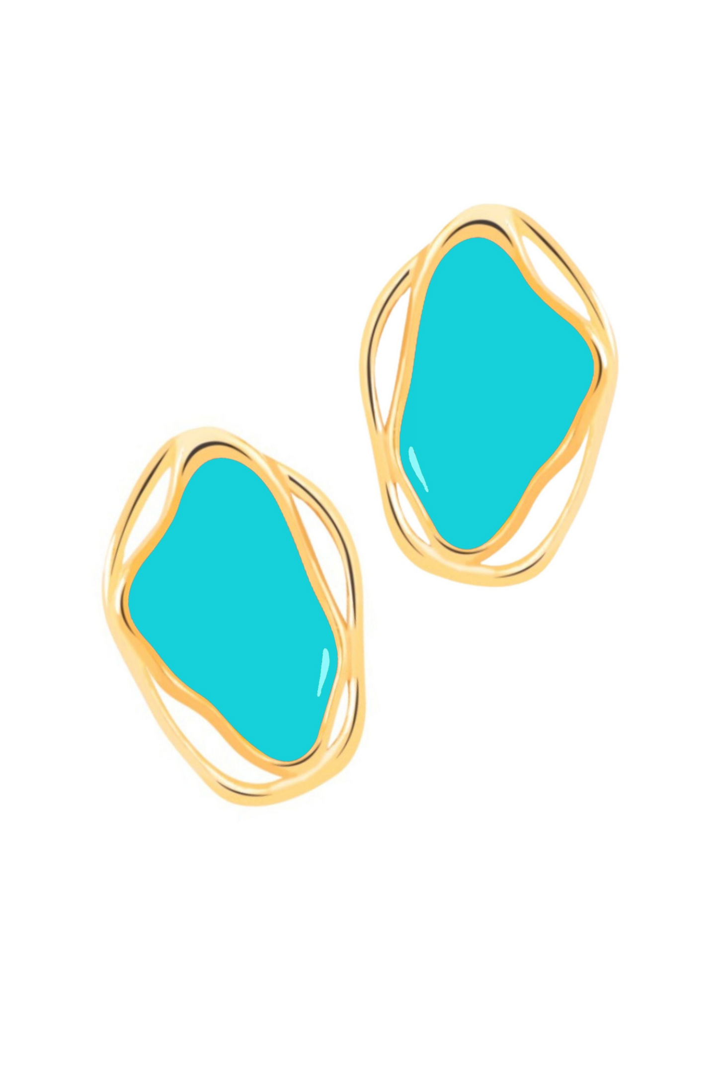 Cancun Earrings Large - Aqua