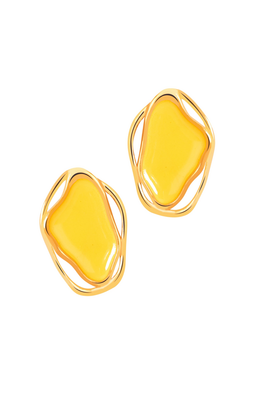 Cancun Earrings Large - Yellow