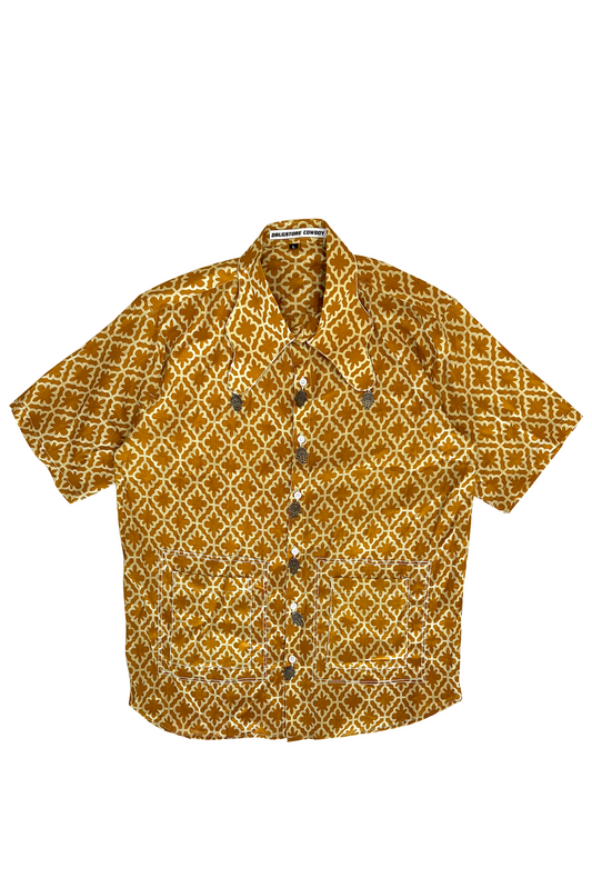 Yellow Ornamented Cotton shirts