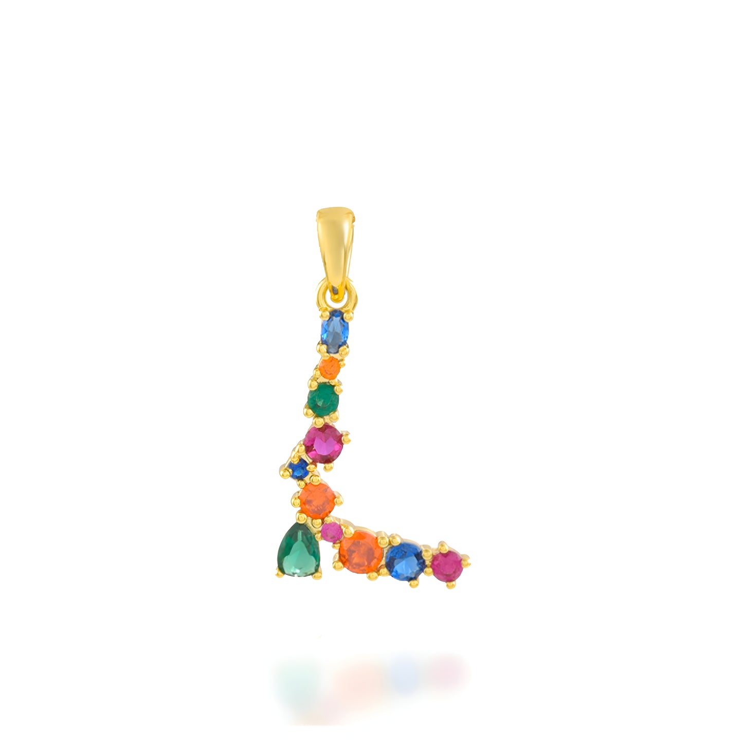 Multi Gemstone Alphabets Necklace - L