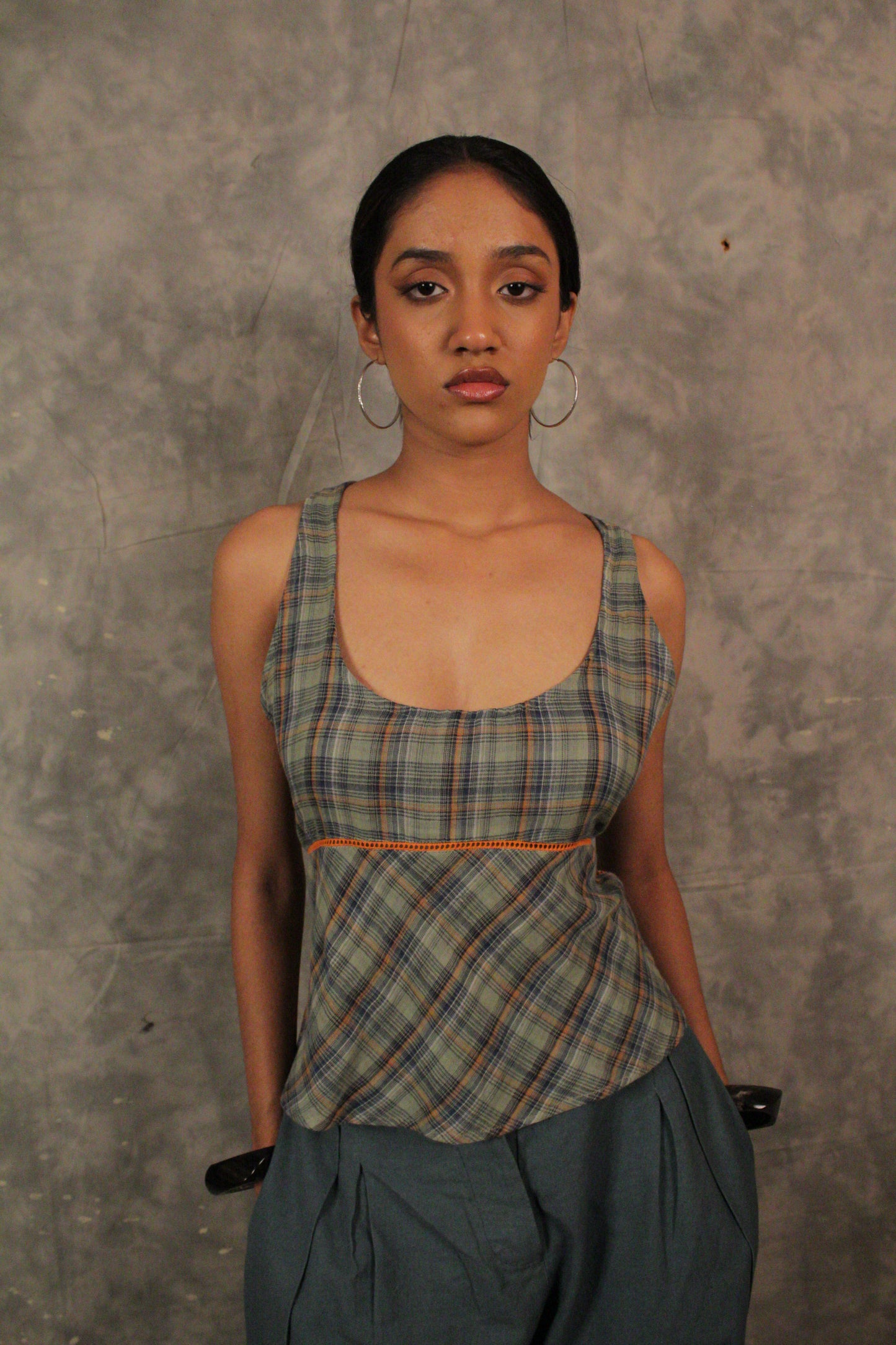 Desi Tank - Grass Plaids