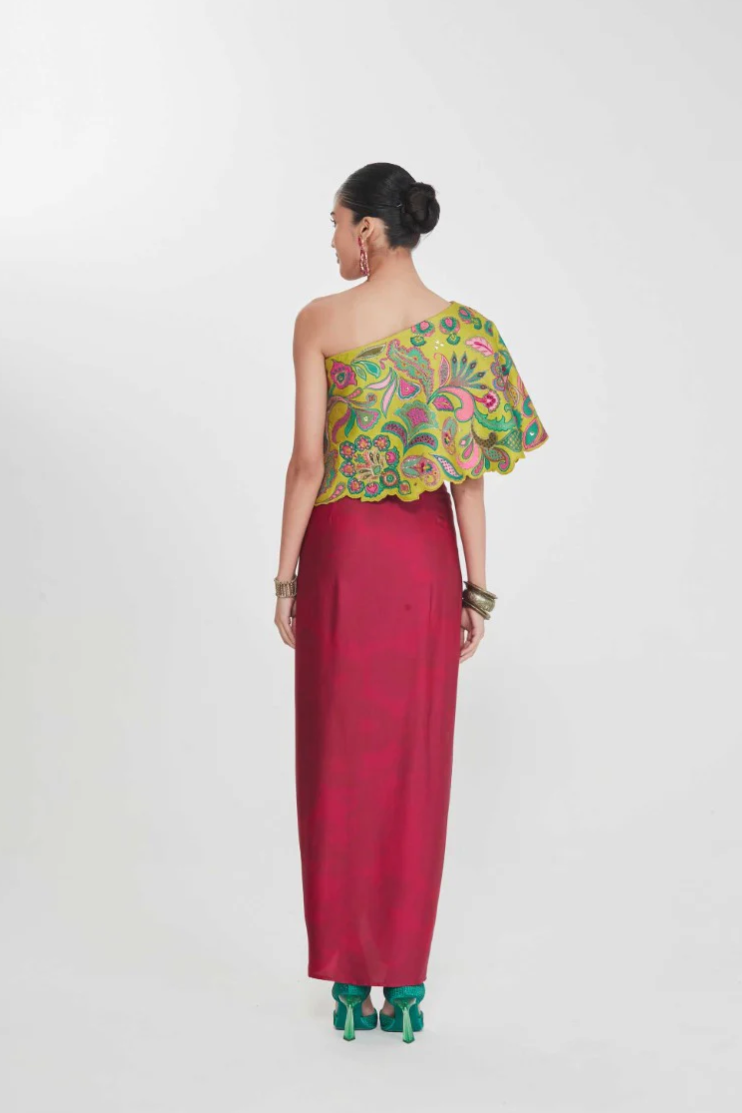 Amber One Shoulder Top and Drape Skirt