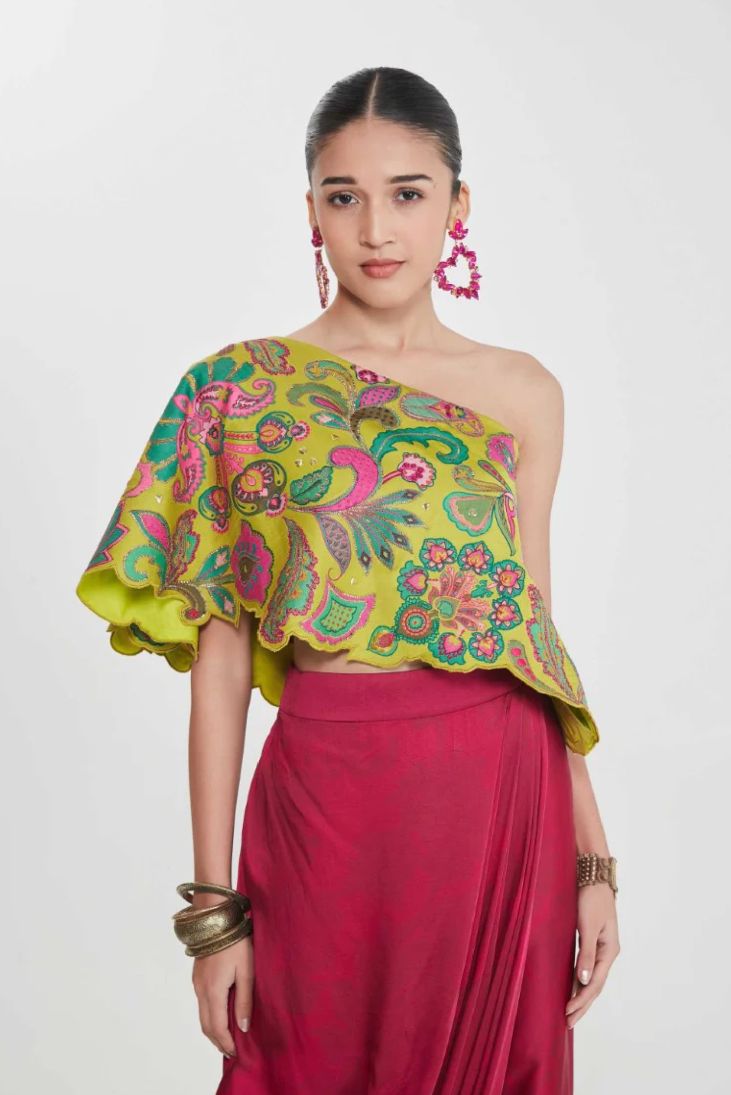 Amber One Shoulder Top and Drape Skirt
