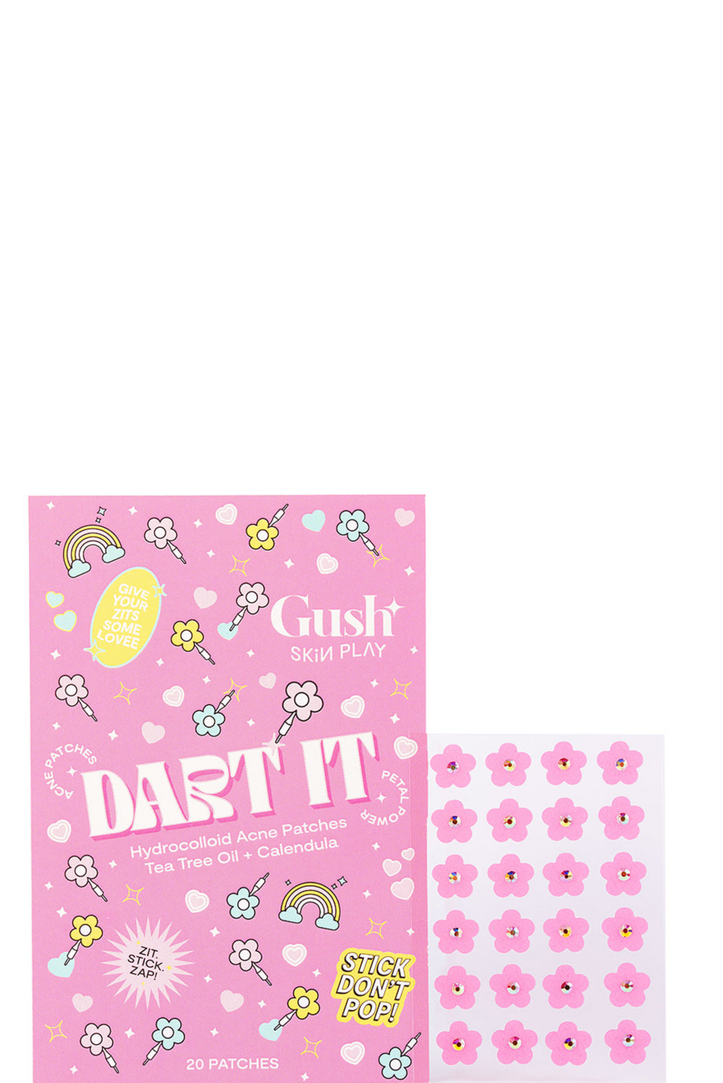 Gush Beauty Pimple Patches for Healing Acne, Zits and Blemishes  - Pink Flower