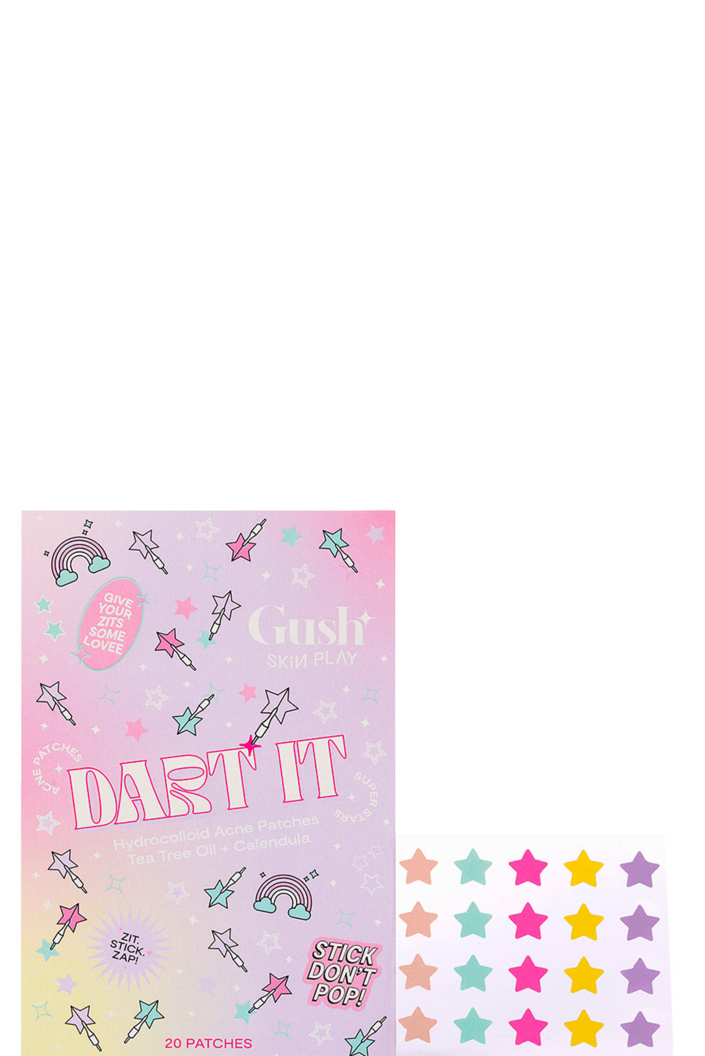 Gush Beauty Pimple Patches for Healing Acne, Zits and Blemishes  - Super Star (5 Colors)