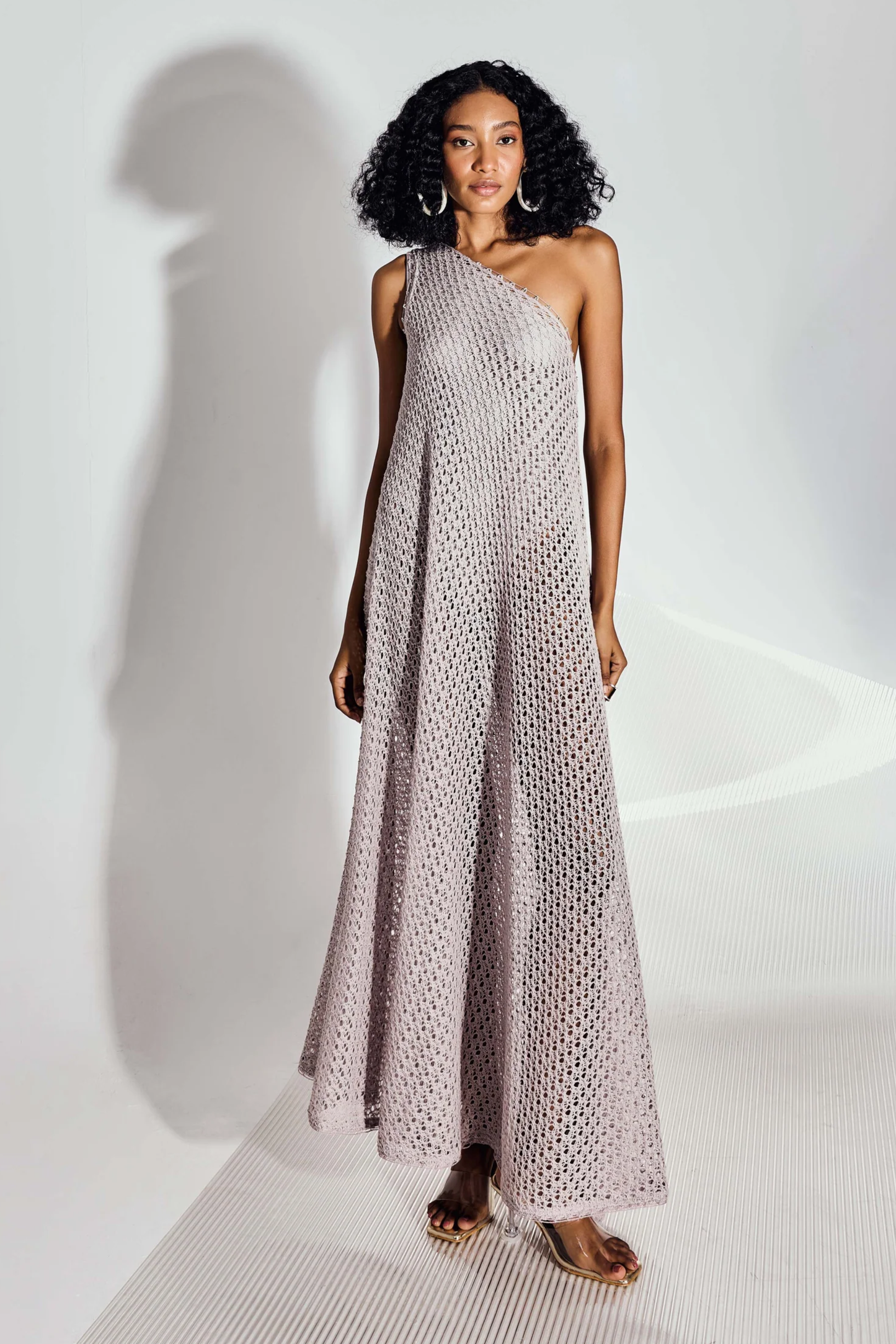 Selene Asymmetrical Knit Dress- Grey