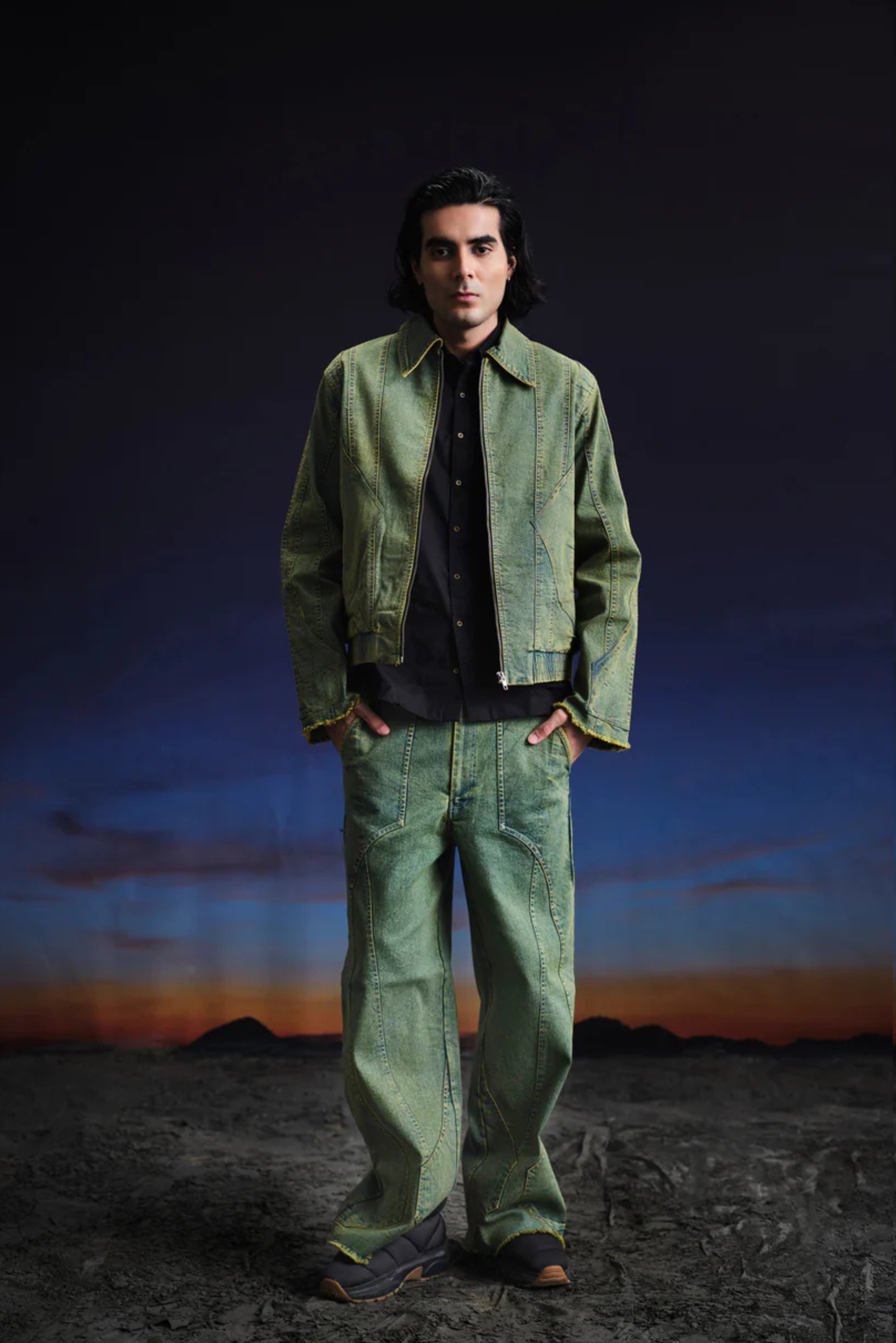 vintage green bomber jacket