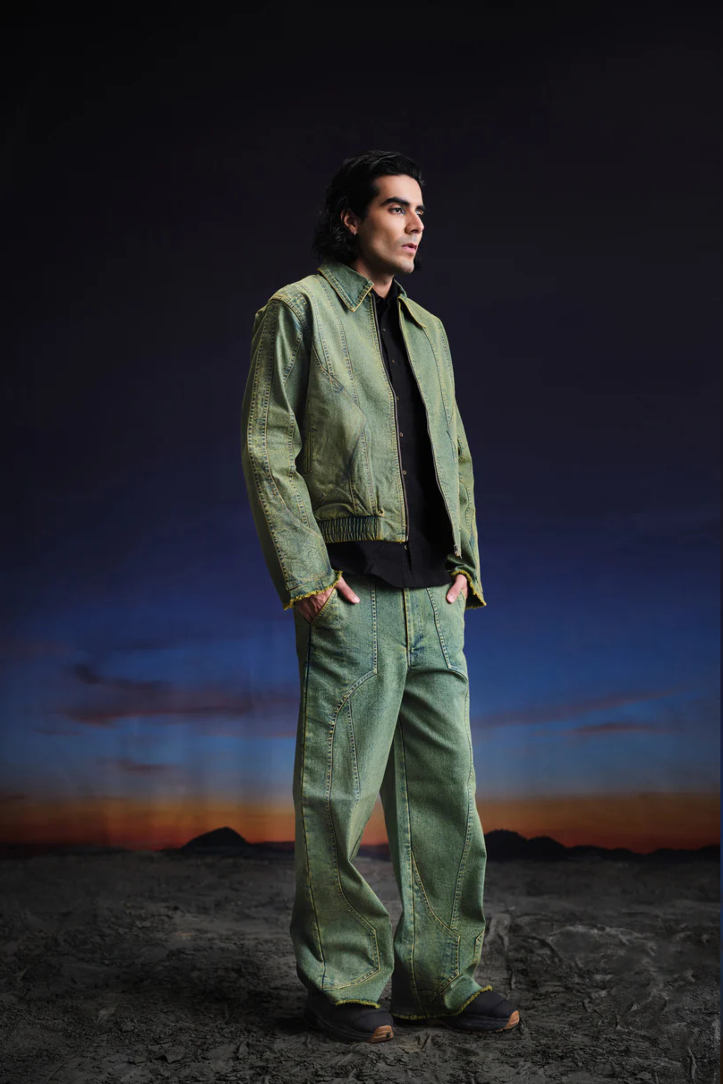 vintage green bomber jacket