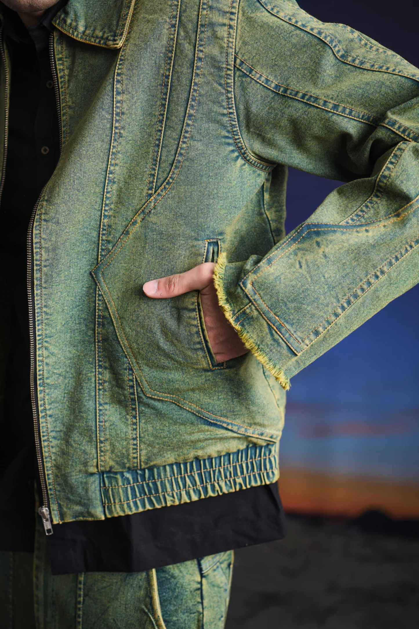 vintage green bomber jacket