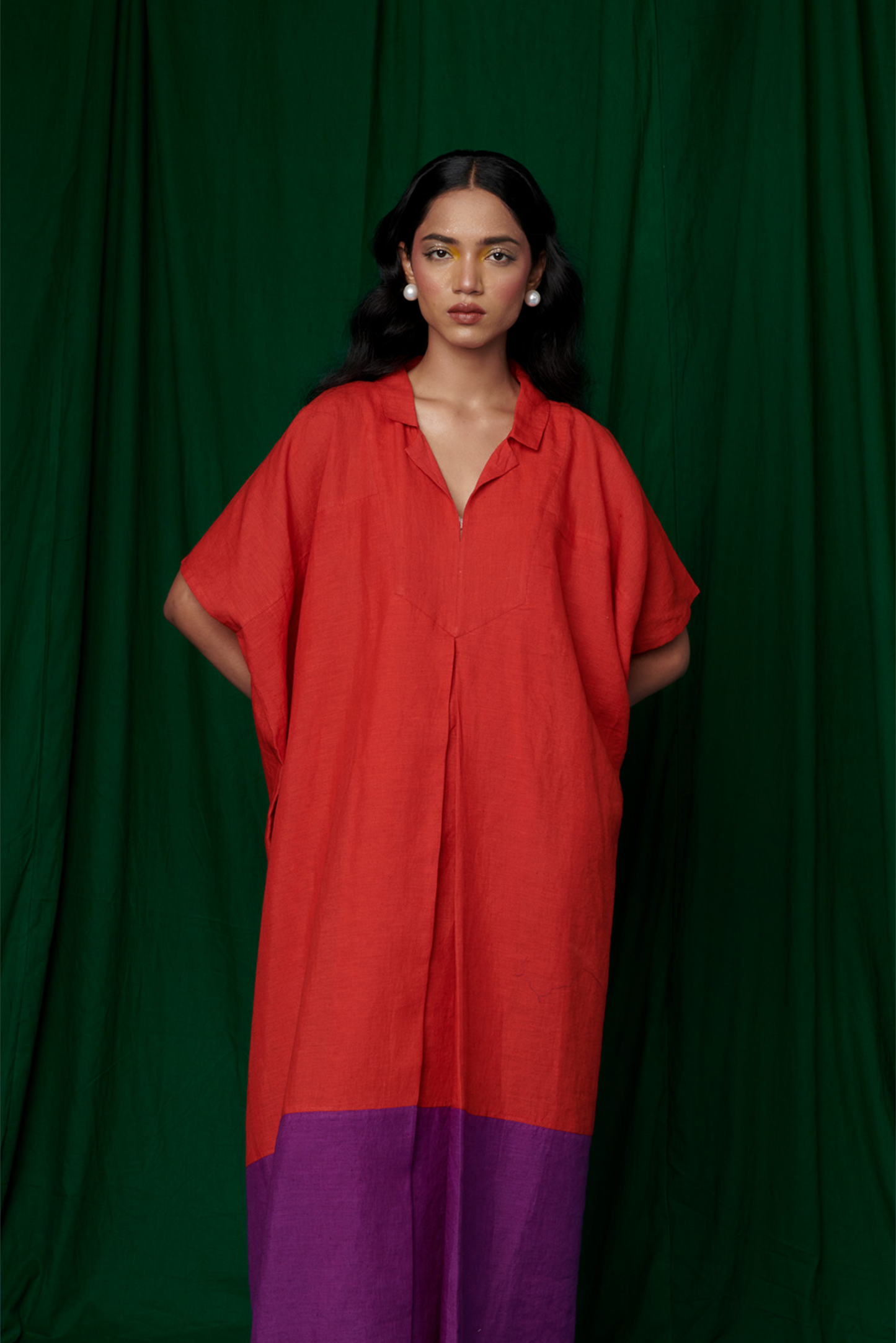 Kumkum Linen Kaftan Dress