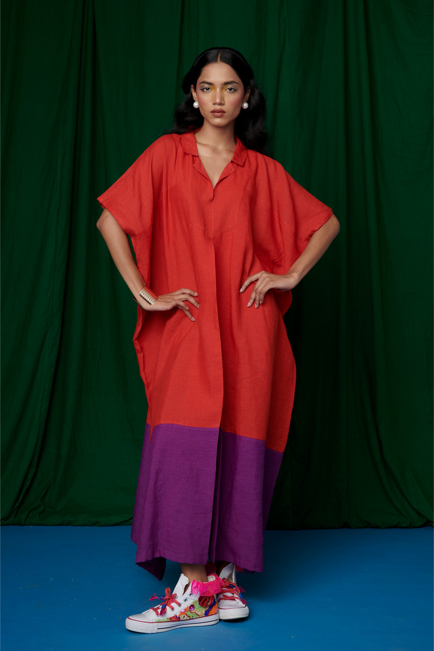 Kumkum Linen Kaftan Dress