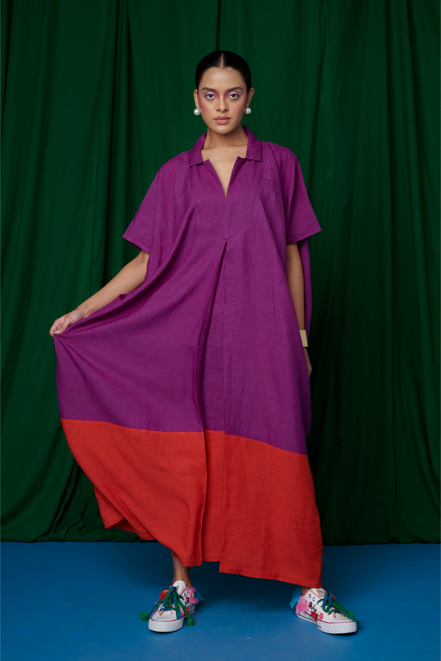 Violet Linen Kaftan Dress