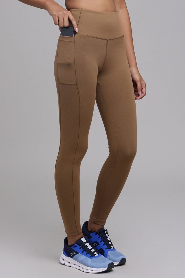 High-Waist Dawn to Dusk Leggings - Charcoal & Mountain Tan