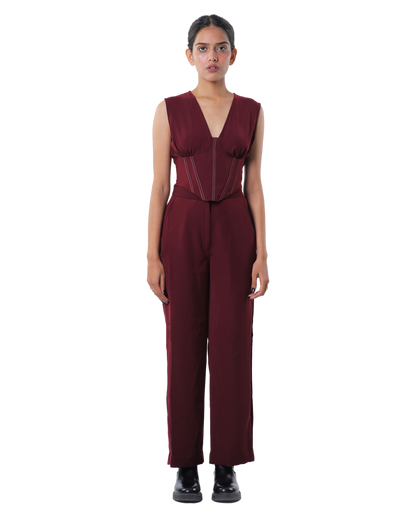 High Waisted Pants - Merlot