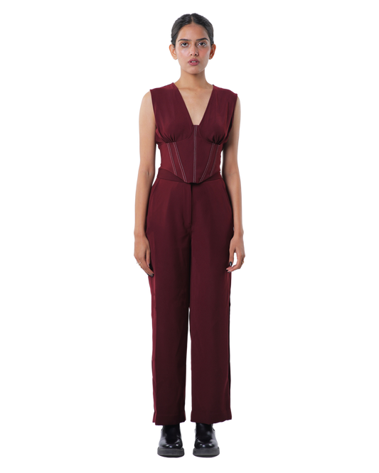 High Waisted Pants - Merlot