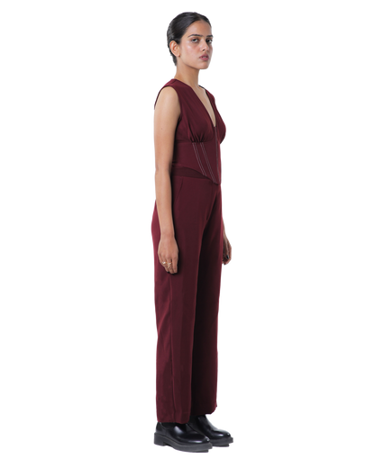 High Waisted Pants - Merlot
