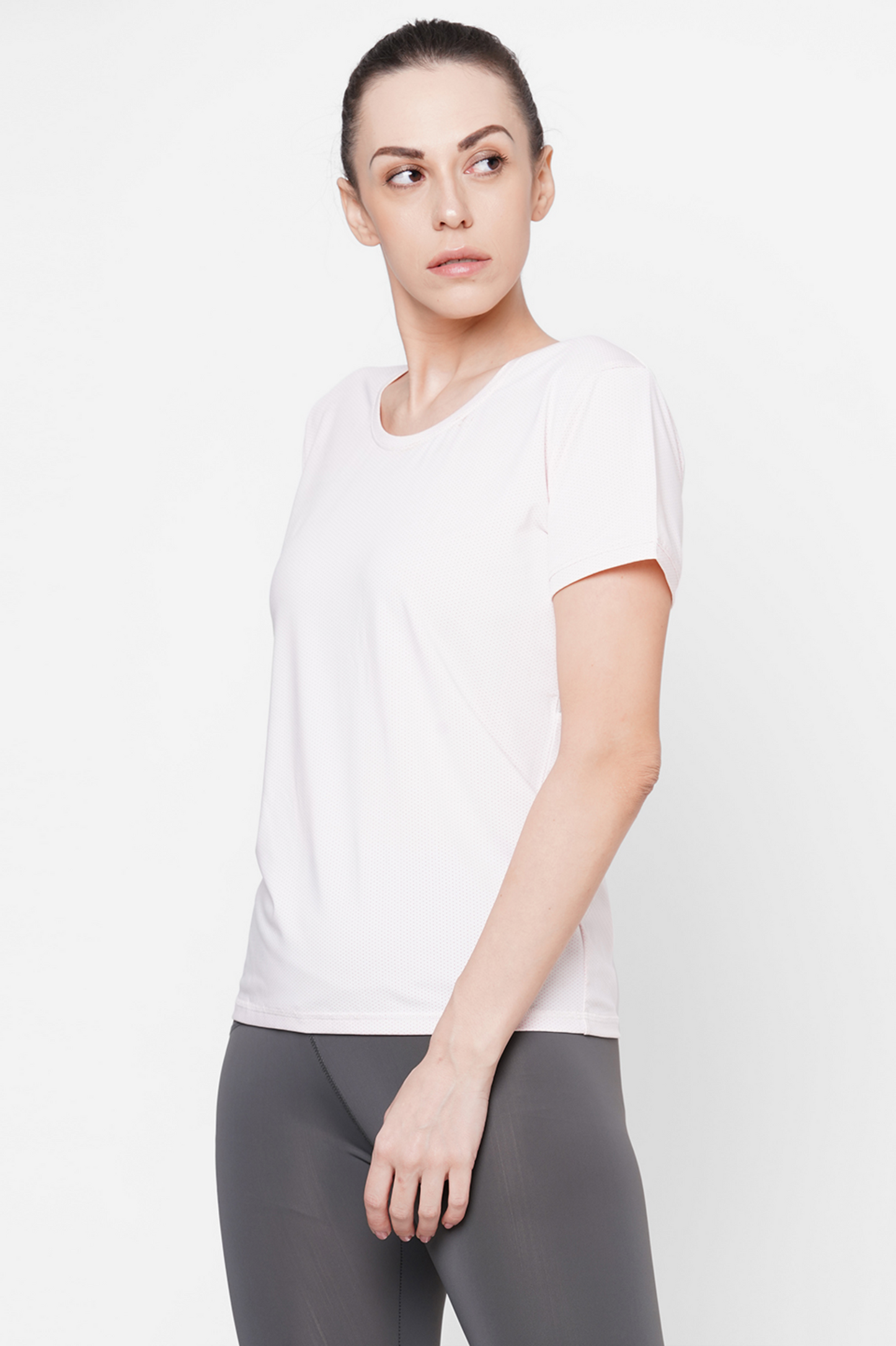 Light Pink Round Neck T-Shirt