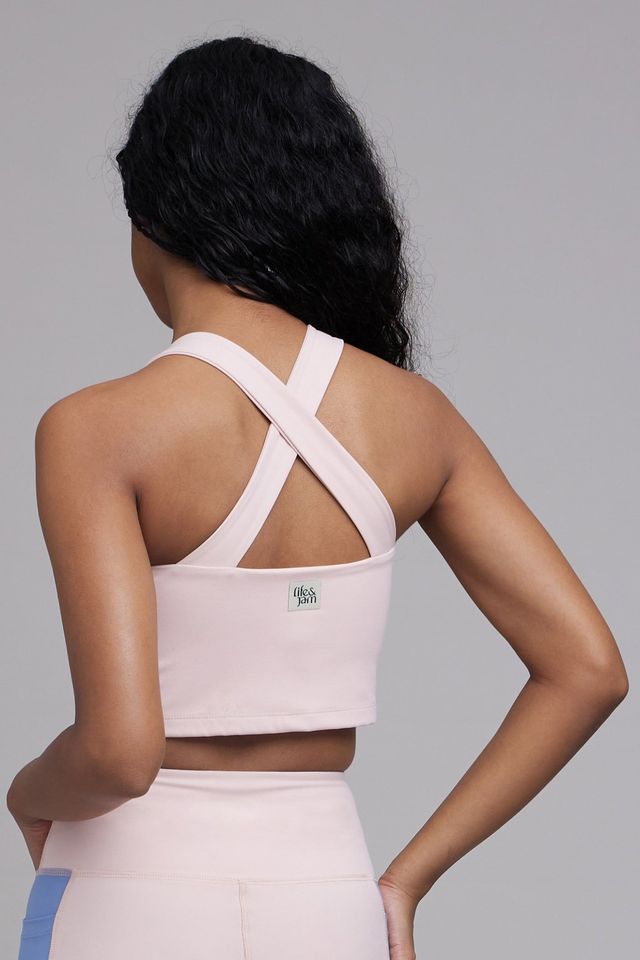 Long Sports Bra with Removable Pads - Pink