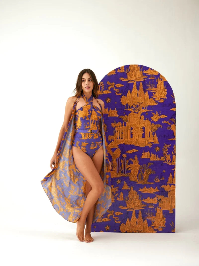 Ophelia Swimsuit with Furbelow Sarong Fotia