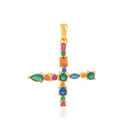 Multi Gemstone Alphabets Necklace - X